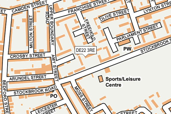 DE22 3RE map - OS OpenMap – Local (Ordnance Survey)