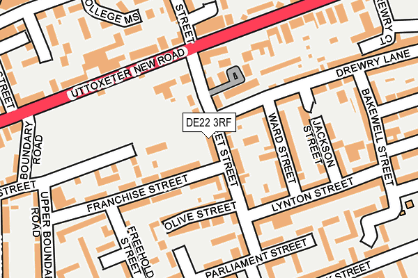 DE22 3RF map - OS OpenMap – Local (Ordnance Survey)
