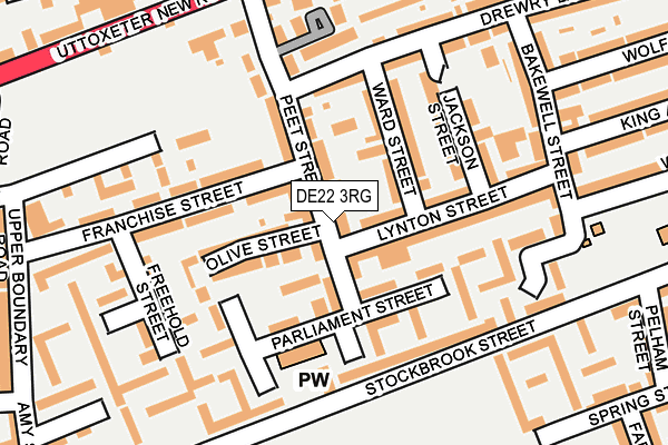 DE22 3RG map - OS OpenMap – Local (Ordnance Survey)