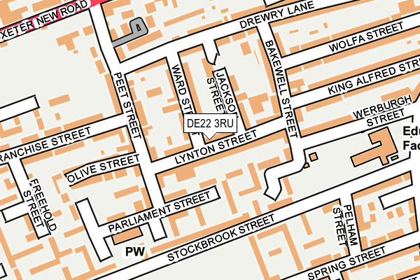 DE22 3RU map - OS OpenMap – Local (Ordnance Survey)