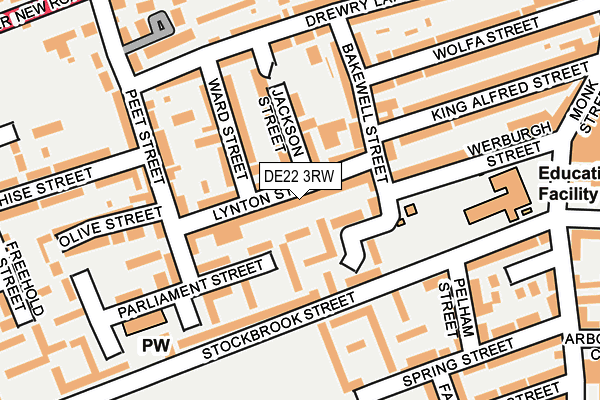 DE22 3RW map - OS OpenMap – Local (Ordnance Survey)