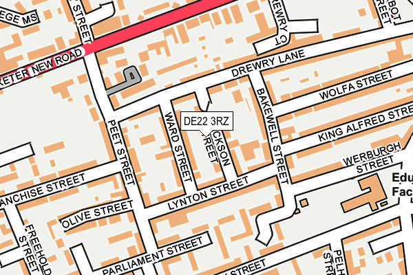 DE22 3RZ map - OS OpenMap – Local (Ordnance Survey)