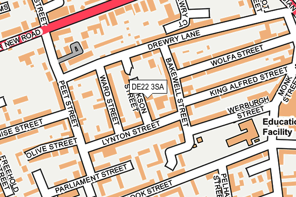 DE22 3SA map - OS OpenMap – Local (Ordnance Survey)