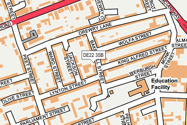 DE22 3SB map - OS OpenMap – Local (Ordnance Survey)