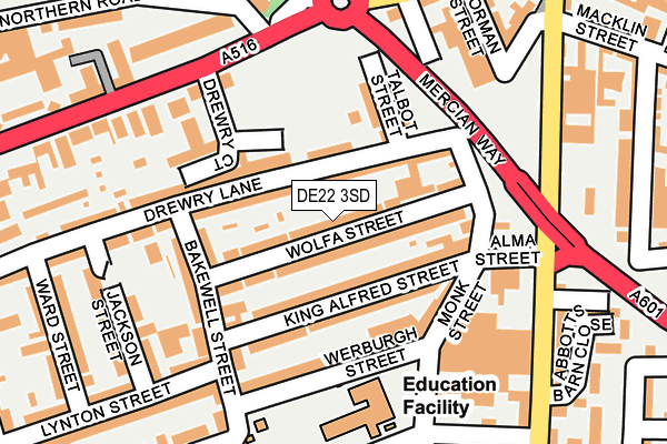 DE22 3SD map - OS OpenMap – Local (Ordnance Survey)