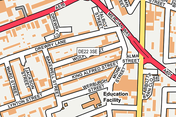 DE22 3SE map - OS OpenMap – Local (Ordnance Survey)