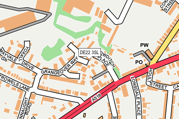 DE22 3SL map - OS OpenMap – Local (Ordnance Survey)