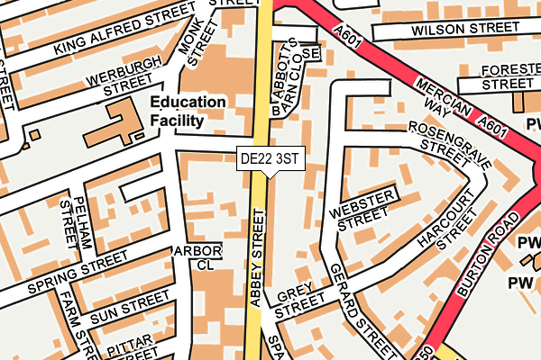 DE22 3ST map - OS OpenMap – Local (Ordnance Survey)