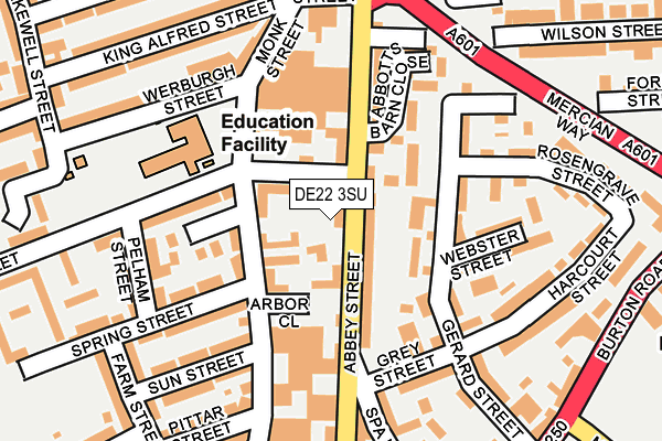 DE22 3SU map - OS OpenMap – Local (Ordnance Survey)