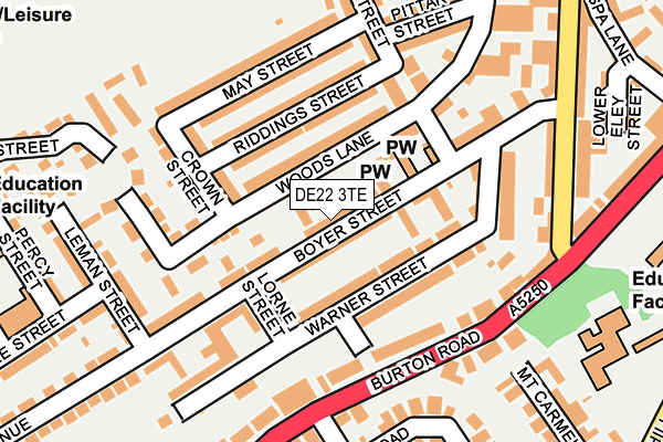 DE22 3TE map - OS OpenMap – Local (Ordnance Survey)