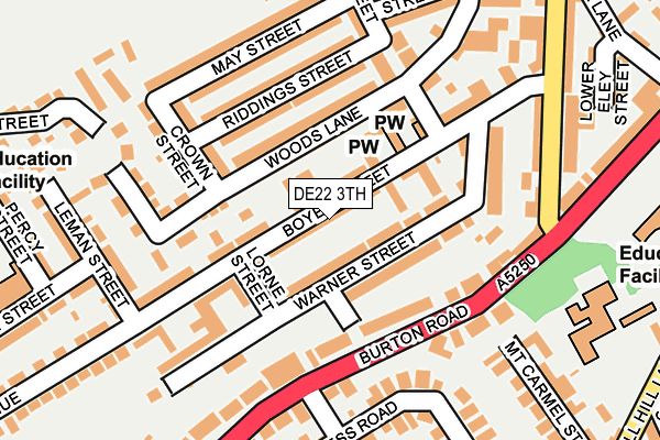 DE22 3TH map - OS OpenMap – Local (Ordnance Survey)