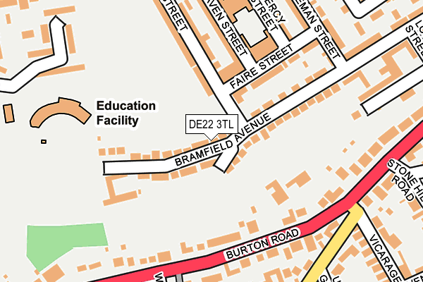 Map of DERBY UNCOVERED CIC at local scale