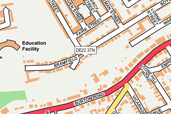 DE22 3TN map - OS OpenMap – Local (Ordnance Survey)