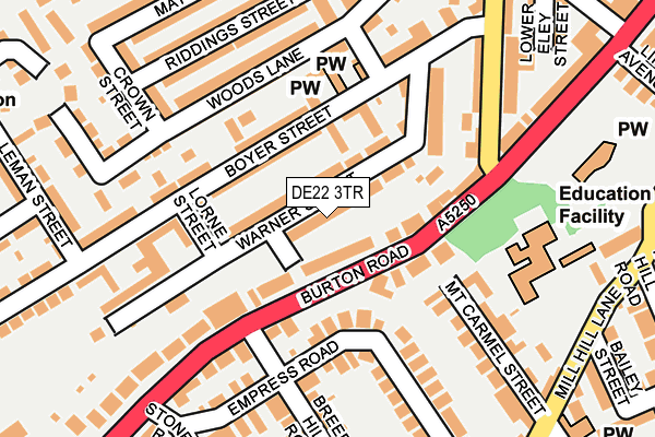 DE22 3TR map - OS OpenMap – Local (Ordnance Survey)