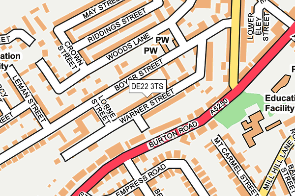 DE22 3TS map - OS OpenMap – Local (Ordnance Survey)