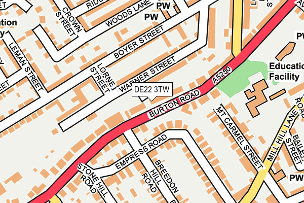DE22 3TW map - OS OpenMap – Local (Ordnance Survey)