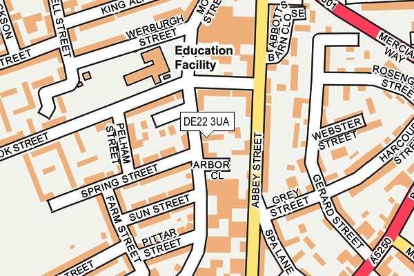 DE22 3UA map - OS OpenMap – Local (Ordnance Survey)
