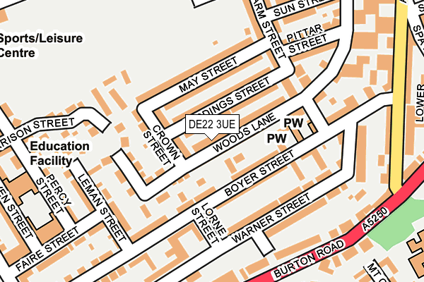 DE22 3UE map - OS OpenMap – Local (Ordnance Survey)