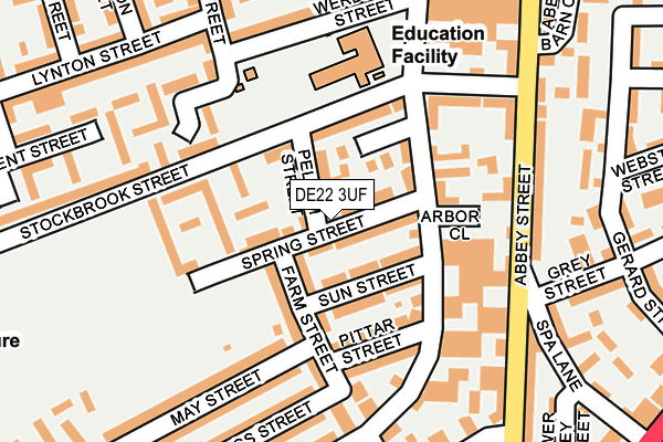 DE22 3UF map - OS OpenMap – Local (Ordnance Survey)