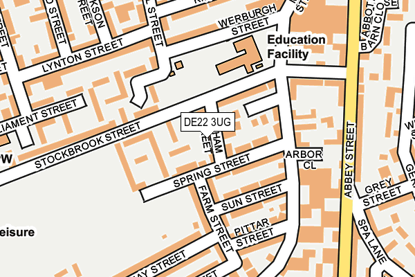 DE22 3UG map - OS OpenMap – Local (Ordnance Survey)