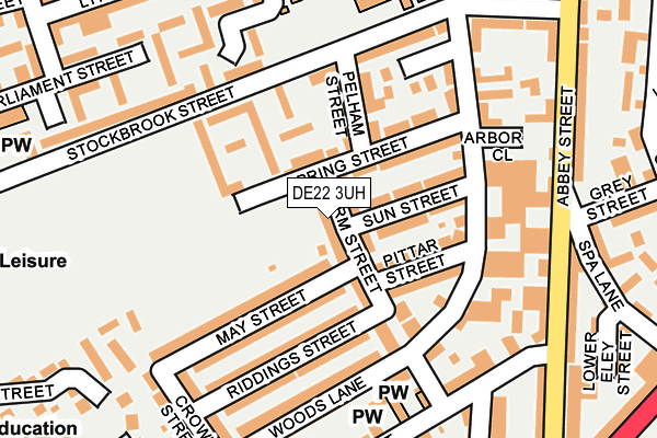 DE22 3UH map - OS OpenMap – Local (Ordnance Survey)