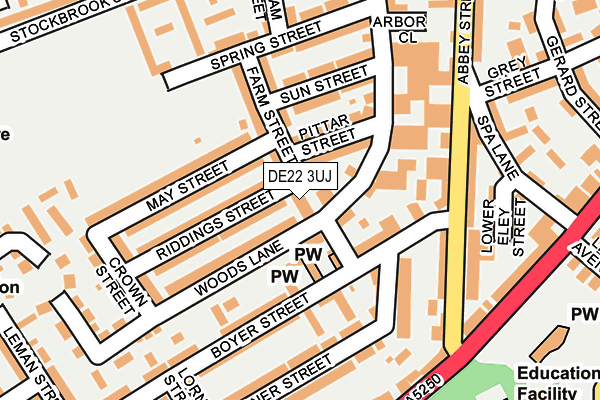 DE22 3UJ map - OS OpenMap – Local (Ordnance Survey)