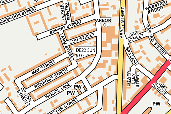 DE22 3UN map - OS OpenMap – Local (Ordnance Survey)