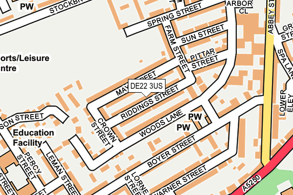 DE22 3US map - OS OpenMap – Local (Ordnance Survey)