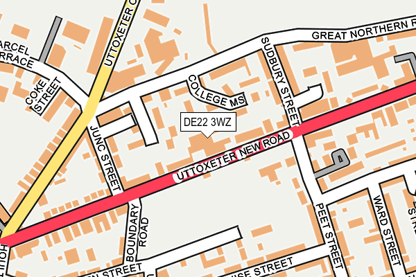 DE22 3WZ map - OS OpenMap – Local (Ordnance Survey)