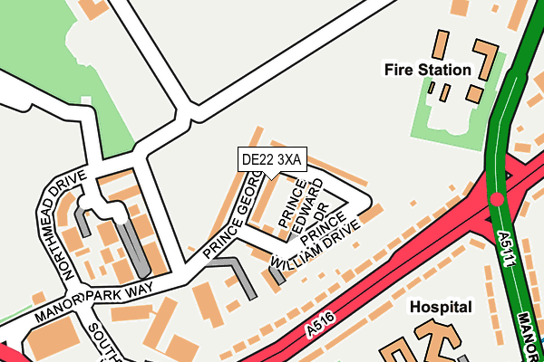 DE22 3XA map - OS OpenMap – Local (Ordnance Survey)