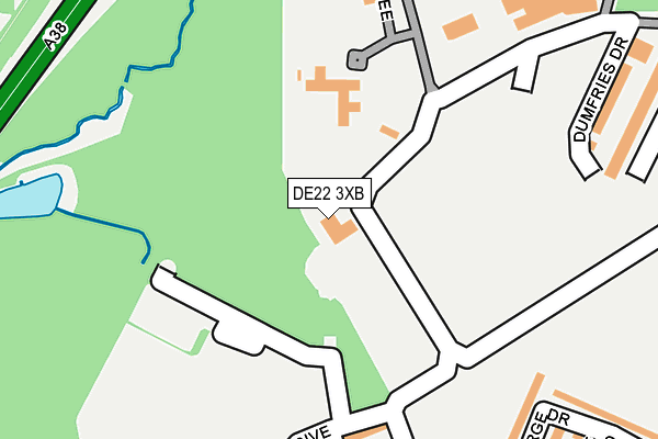 DE22 3XB map - OS OpenMap – Local (Ordnance Survey)