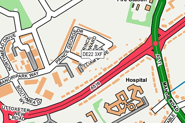 DE22 3XF map - OS OpenMap – Local (Ordnance Survey)