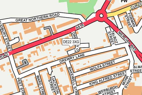 DE22 3XG map - OS OpenMap – Local (Ordnance Survey)