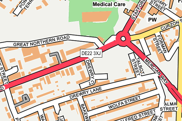 DE22 3XJ map - OS OpenMap – Local (Ordnance Survey)