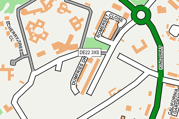 DE22 3XS map - OS OpenMap – Local (Ordnance Survey)