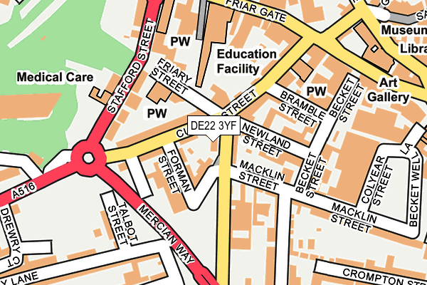 DE22 3YF map - OS OpenMap – Local (Ordnance Survey)
