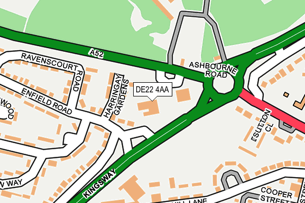 DE22 4AA map - OS OpenMap – Local (Ordnance Survey)