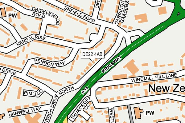 DE22 4AB map - OS OpenMap – Local (Ordnance Survey)