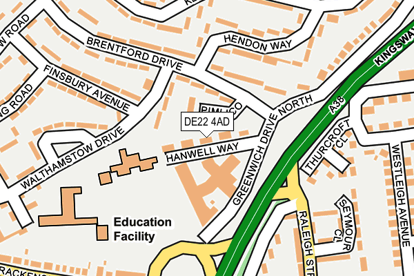 DE22 4AD map - OS OpenMap – Local (Ordnance Survey)