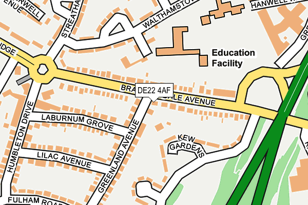 DE22 4AF map - OS OpenMap – Local (Ordnance Survey)