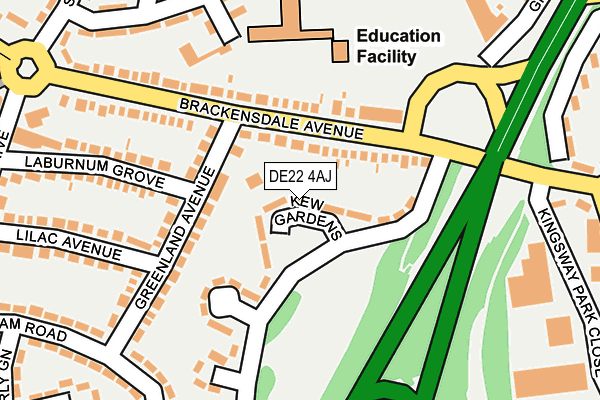 DE22 4AJ map - OS OpenMap – Local (Ordnance Survey)