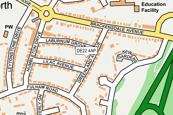 DE22 4AP map - OS OpenMap – Local (Ordnance Survey)