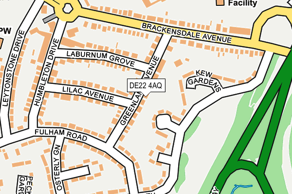 DE22 4AQ map - OS OpenMap – Local (Ordnance Survey)