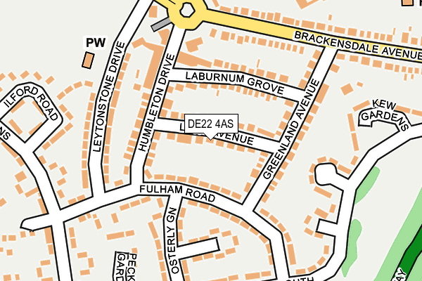 DE22 4AS map - OS OpenMap – Local (Ordnance Survey)