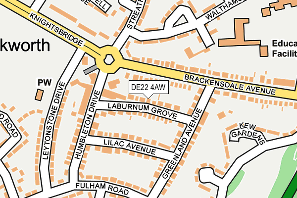 DE22 4AW map - OS OpenMap – Local (Ordnance Survey)