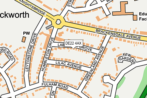 DE22 4AX map - OS OpenMap – Local (Ordnance Survey)