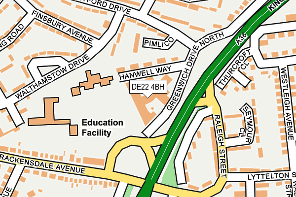 DE22 4BH map - OS OpenMap – Local (Ordnance Survey)