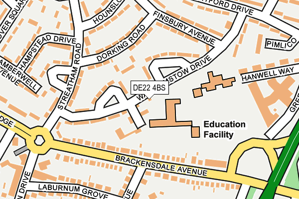 DE22 4BS map - OS OpenMap – Local (Ordnance Survey)