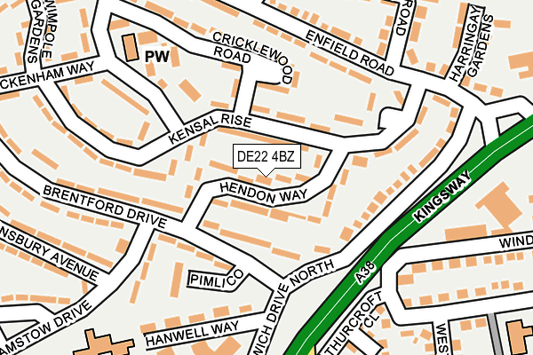 DE22 4BZ map - OS OpenMap – Local (Ordnance Survey)