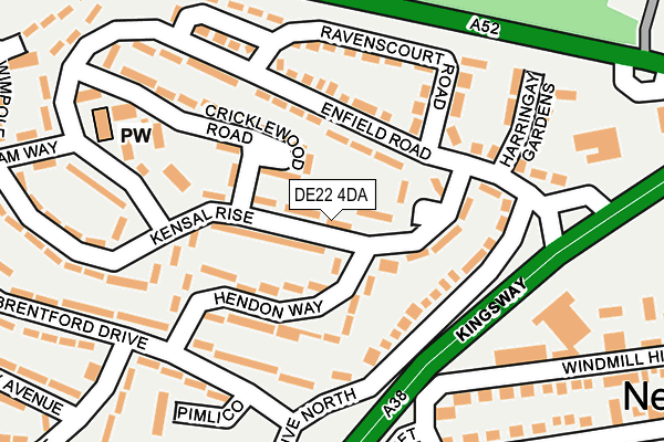 DE22 4DA map - OS OpenMap – Local (Ordnance Survey)